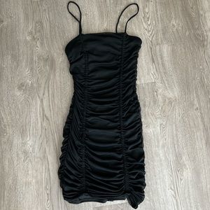 Urban Outfitters Black Ruched Mini Dress